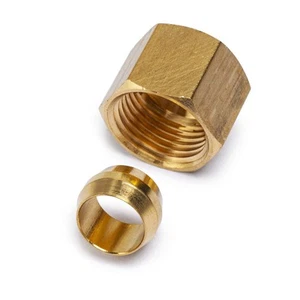 5/16-Inch Brass Compression Sleeves Ferrule with 5/16-Inch Compression Nut, B... - Picture 1 of 7