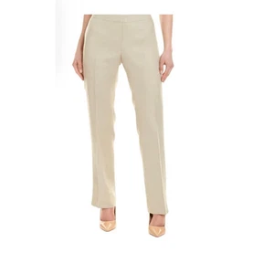 Lafayette 148 Barrow Cream Barrow Linen Pleated Slacks SZ 4P Office Siren - Picture 1 of 8