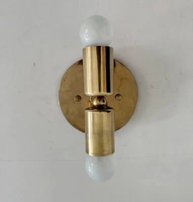 1940's Mid Century Wall Sconce Light, Modern Brass Wall Sconce, Fixture Light - Image 1 of 4