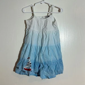 Abito a strati con applicazioni in cotone per bambini barca a vela - prendisole estivo bambina 2T - Foto 1 di 3
