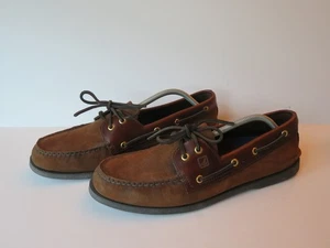Sperry Topsider 0195412 2-Tone 2 Eye Brown Men’s 12M Suede Indonesia Boat Shoes - Picture 1 of 10