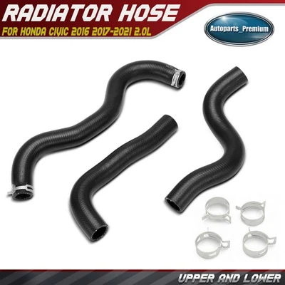 2x Tubo de manguera de refrigerante de radiador inferior y superior para Honda Civic 2016-2021 2,0 L Foto 1 de 4
