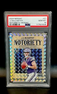 2024 MOSAIC NOTORIETY MOSAIC Silver Prizm #21 JJ MCCARTHY ROOKIE RC PSA 10 Card! - Picture 1 of 2