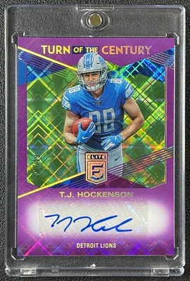 T.J. HOCKENSON 2019 PANINI DONRUSS ELITE TURN OF THE CENTURY AUTO PURPLE RC /49 - Image 1 of 2