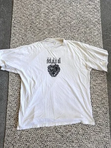Vintage 90s Sick Of It All Band T Shirt Flaming Heart Hardcore Hxc Terror NYHC - Picture 1 of 6