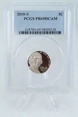 2010-S PCGS PR69DCAM Jefferson Nickel Proof 5C - Image 1 of 2