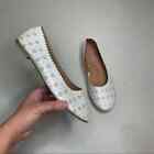 NWT SO Girls Memory Foam Sparkle Slip On Floral Silver Flats Size 6