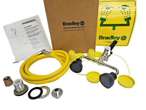 New Bradley Eye Wash & Drench Hose Station Quench Shower S19-460EFWGR - Picture 1 of 16
