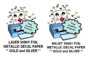 LASER & INKJET - METALLFOLIE AUFKLEBER PAPIER - GOLD & SILBER - 10er bis 20 Blatt Packung - Bild 1 von 7