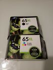 Genuine HP 65XL Black & Tri-Color Ink Cartridges Combo Dated 2023/24 H