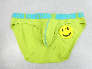 Andrew Christian Mens Lime Green Happy Cotton Brief Underwear size XXL 2XL - Picture 1 of 9