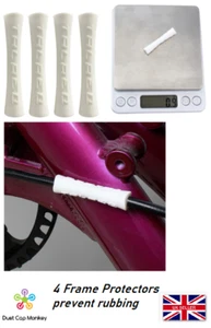 4 WHITE SOFT SILICONE BIKE FRAME RUB WEAR PROTECTOR CABLE OUTER BRAKE GEAR HOSE - Picture 1 of 6