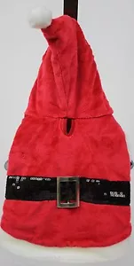Christmas Dog Gear Red White Santa Suit w/Hood Pet Dog Coat Size Small 10.5" L - Picture 1 of 1