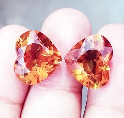 Color Changing Zultanite Loose Gemstone 10 To 12Ct Pair Certified Heart Cut H562 - Image 1 of 4