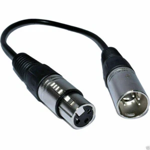 Cable XLR de 0,25 m 5 pines DMX enchufe hembra a macho adaptador de enchufe - Imagen 1 de 3