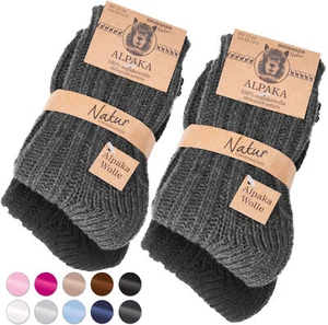 BRUBAKER 4 Pairs of Alpaca Kids Socks 100% Alpaca Wool Socks for Boys and Girls - Picture 1 of 33