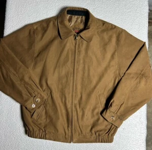 Cutter & Buck Faux Suede Golf Jacket Bomber Jacket Brown NO SIZE TAG SEE PHOTOS - Picture 1 of 8