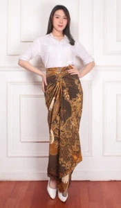 New Latest floral batik wrap skirt / kebaya skirt Indonesia AUREL GOLD - Picture 1 of 1