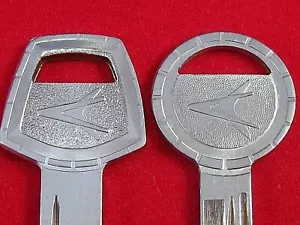 CHRYSLER FORWARD LOOK Logo KEY Blank SET 1959-66 Dodge Plymouth Chrysler OEM NOS - Picture 1 of 5