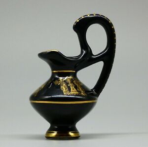 Vintage 5" Grecian Scene Ornamental Jug - Hand made & decorated in 24K gold