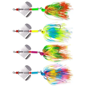4PCS/Set Spinnerbait Blade Bait Rubber Skirt Buzzbait Fishing Lures Tackle 12g - Picture 1 of 12