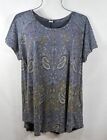 Lucky Brand Women's 2X T-shirt Top Blouse Purple Multicolor Paisley  Tunic NWT