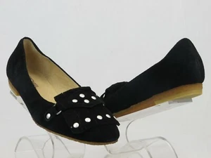 NIB MICHAEL KORS GWEN BLACK SUEDE GWEN CREPE KIL FRINGE TIE SEMOLINA FLATS 8.5 - Picture 1 of 11