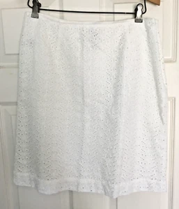 Falda LL Bean blanca ojales talla 8 - Imagen 1 de 3