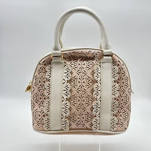 BETSEY JOHNSON CHIC FRILLS MINI SATCHEL laser cut faux leather satchel - Picture 1 of 12