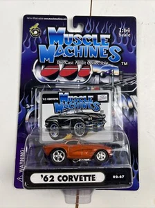MUSCLE MACHINES 2002 #02-67 '62 CORVETTE ORANGE NIP - Picture 1 of 4