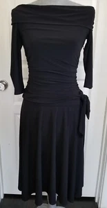 Laundry by Shelli Segal schwarzes 3/4-Langarmkleid mit Rüschen Größe 2 - Bild 1 von 7