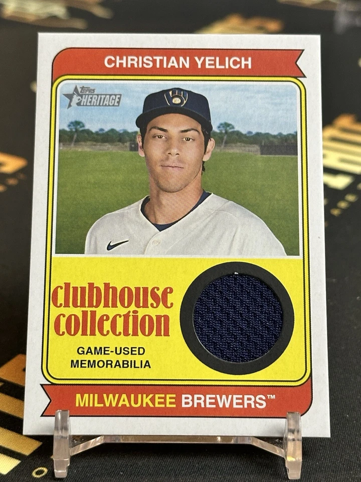 Christian Yelich 2023 Topps Heritage Clubhouse Collection Relic #CCR-CY Brewers - Image 1 of 2