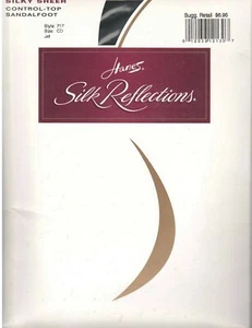 Pantimedias Hanes Silk Reflections 717 para mujer CD negro azabache control superior sandalia - Imagen 1 de 2