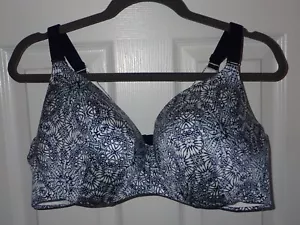 Lane Bryant Cacique BH 42DD Balconette leicht gefüttert weiß & blau Batikmuster - Bild 1 von 7