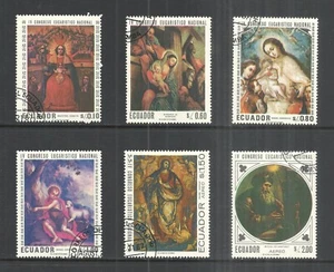 ECUADOR SCOTT 761 - 761E GEBRAUCHTES SET - 1967 NATIONALER EUCHARISTISCHER KONGRESS - Bild 1 von 2