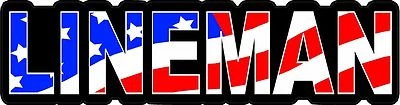 STICKERPIRATE 3 - Lineman US Flag Lunch Box Hard Hat Tool Box Helmet Sticker H150