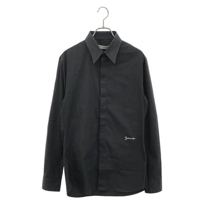 GIVENCHY BM60GX100M #39 Logo Bordado Camisa Manga Larga Algodón Negro Usado - Imagen 1 de 4