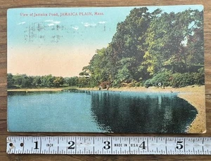 Antique Postcard View Of Jamaica Pond Jamaica Plains Massachusetts Posted 1910 - Picture 1 of 2