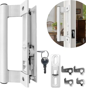 Juego de manijas de puerta correderas de vidrio con cerradura - Fácil de instalar, puerta corredera de patio Han - Imagen 1 de 7