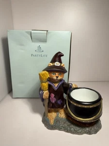 *GEBRAUCHT* PartyLite Abrakadandle Votivkerzenhalter Halloween Katze Hexe Kessel - Bild 1 von 13