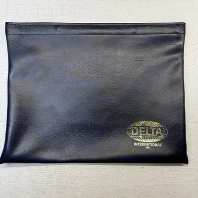 VTG DELTA International Inc Blue Vinyl Portfolio Document Holder Pouch USA 17x13 - Image 1 of 4