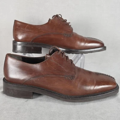 Mezlan Pompei Derby Dress Shoes Mens Size 11 Brown Leather Split Toe Lace Up - Image 1 of 4