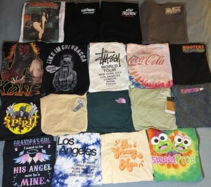 Resellers Lot of 18 Stussy The North Face WWE Etc T-Shirts Unisex Sizes S-XL - Picture 1 of 11