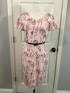 BARRIE PACE Dress Size 6 WORN ONCE! 100% SILK Fully Lined W/Belt - Picture 1 of 7