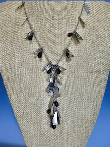 Adjustable Silver Tone Metal Armani Exchange AIX 4" Y-Drop Necklace, 17" - 19" - Picture 1 of 7