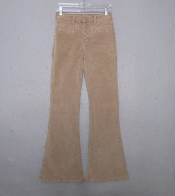 Pantalones American Eagle Mujer 2 Marrón Pana Súper Alto Tiro Acampanado Botón Mosca Foto 1 de 4