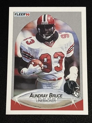 Football 1990 Fleer Aundray Bruce Atlanta Falcons Linebacker #371 - Image 1 of 2