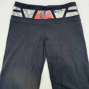 LuLulemon Leggings Pants Size 6 Regular Black w/ Multi Color Waist Flare Leg - Bild 1 von 11