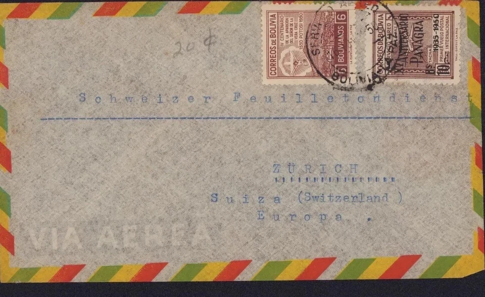 Bolivia 1935 - 1950 Cover AirMail Panagra - Image 1 of 1