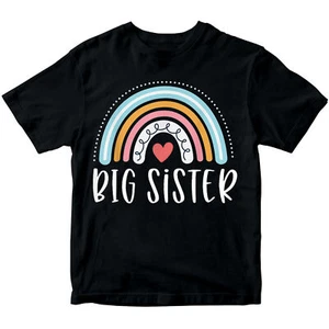 Big Sister Cute Baby Gift Idea Siblings Rainbow Girls Teen Kids T-Shirts #NED - Picture 1 of 3